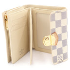 Louis Vuitton Damier Azur Portefeuille Joy Leather Trifold Wallet Compact White — view 4