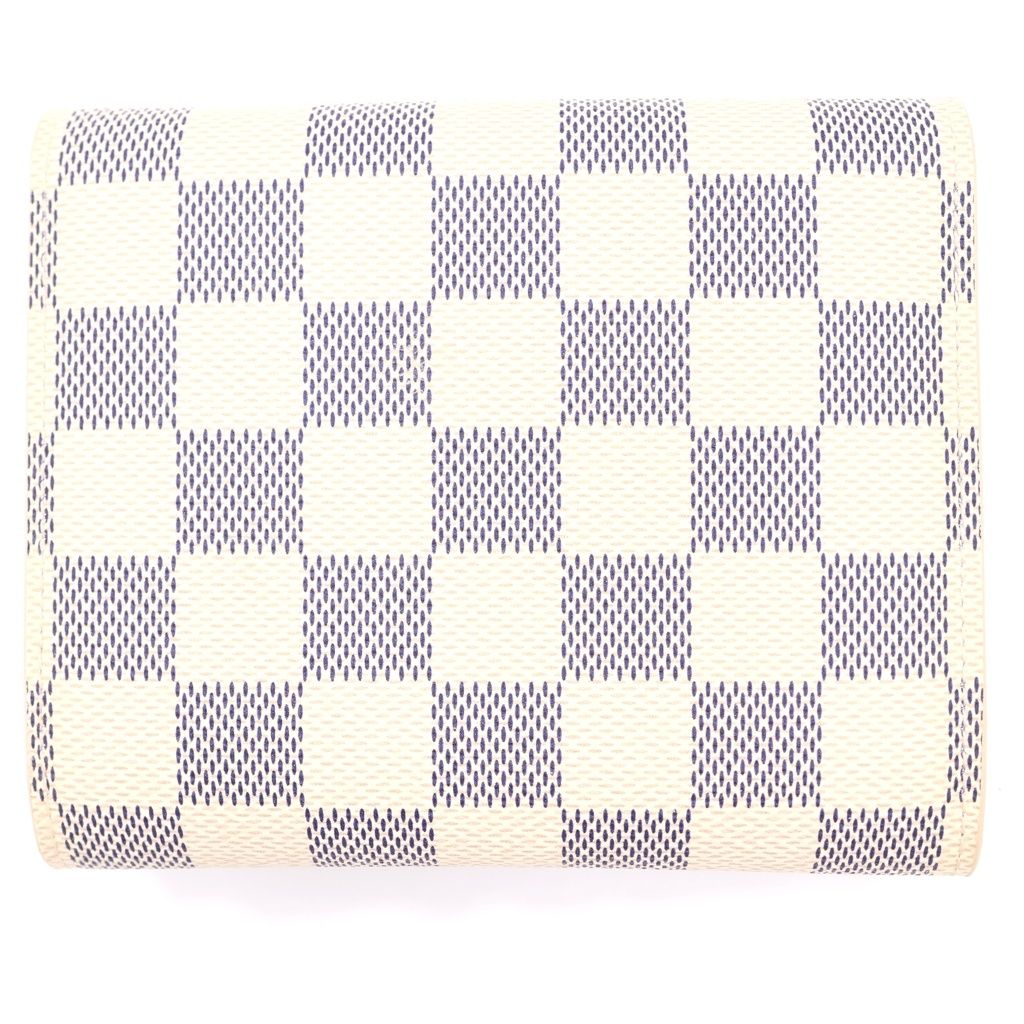 Louis Vuitton Damier Azur Portefeuille Joy Leather Trifold Wallet Compact White — view 2