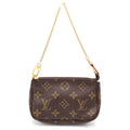 Louis Vuitton Monogram Mini Pochette Leather Pouch Brown