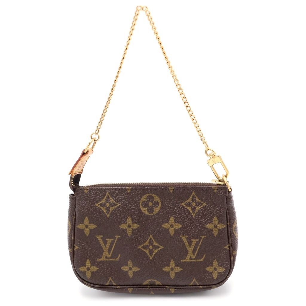 Louis Vuitton Monogram Mini Pochette Leather Pouch Brown — view 2