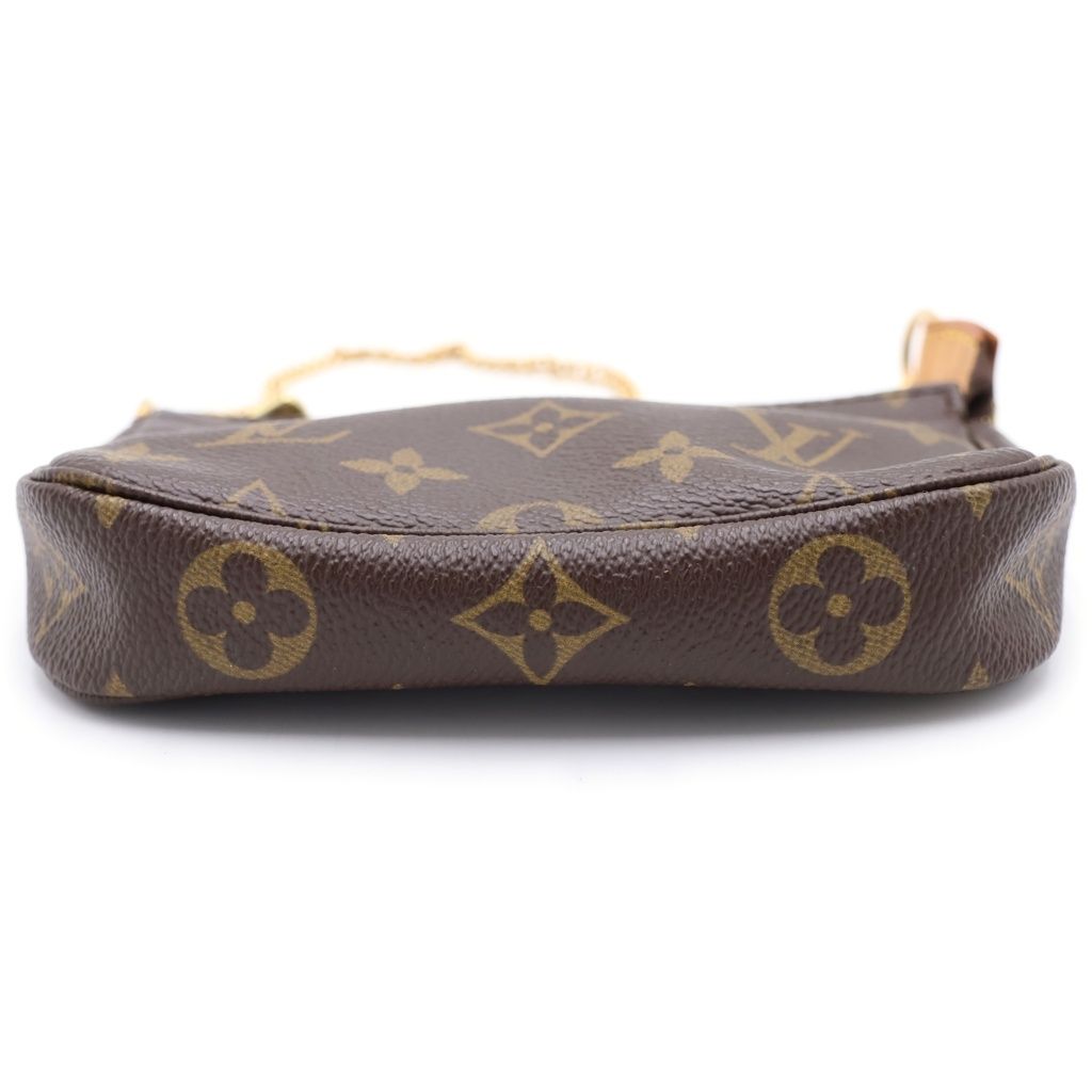 Louis Vuitton Monogram Mini Pochette Leather Pouch Brown — view 4