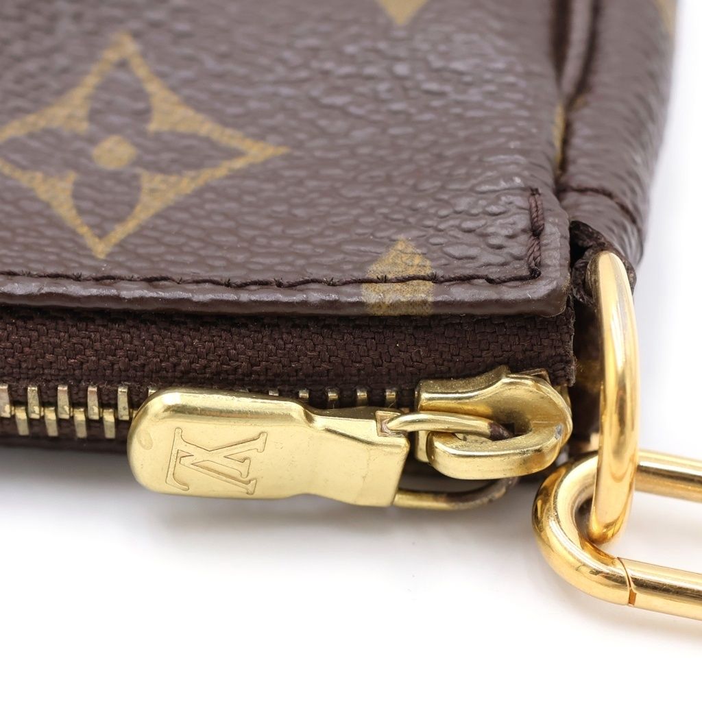Louis Vuitton Monogram Mini Pochette Leather Pouch Brown — view 7