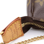 Louis Vuitton Monogram Mini Pochette Leather Pouch Brown — view 6
