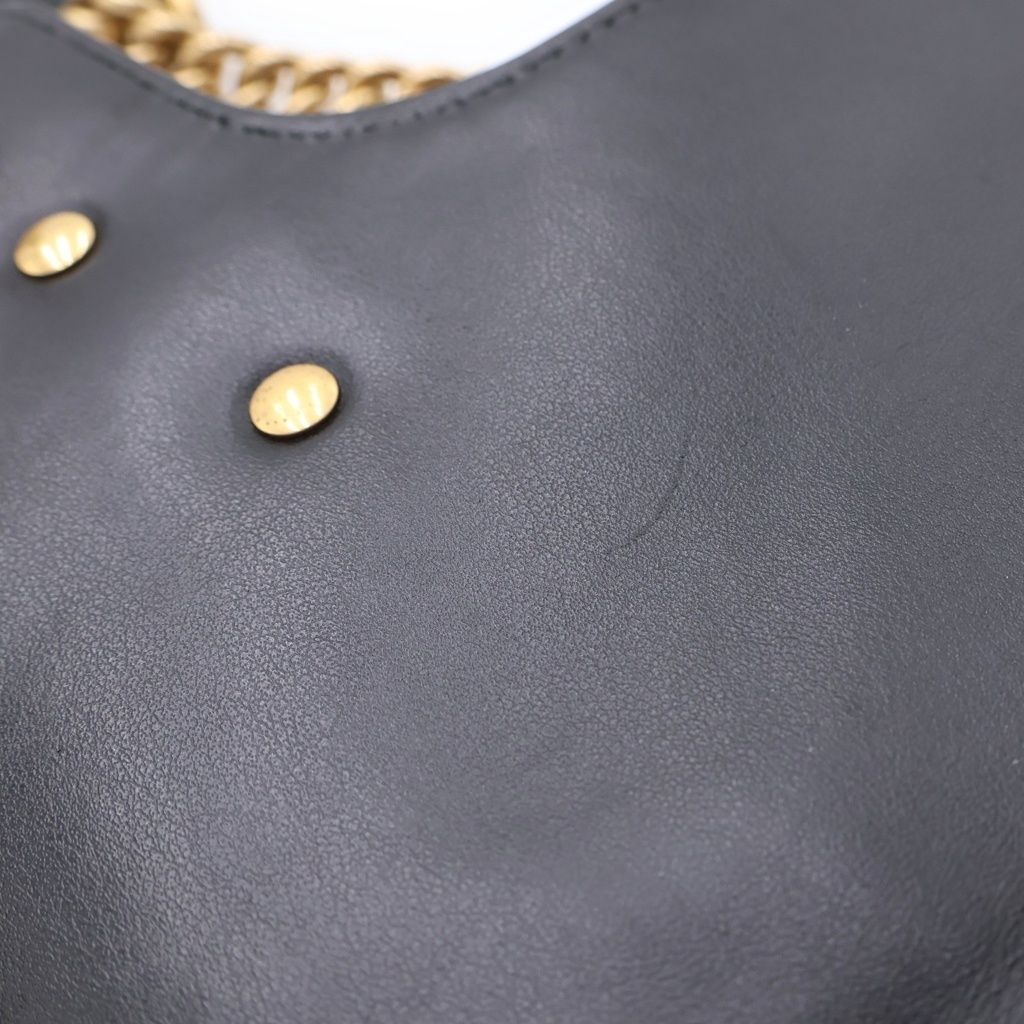 Gucci GG Marmont Quilted Leather Gold Chain Shoulder Bag Black — view 6