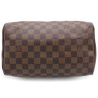 Louis Vuitton Damier Ebene Speedy 25 Leather Gold Mini Boston Bag Brown — view 4