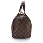 Louis Vuitton Damier Ebene Speedy 25 Leather Gold Mini Boston Bag Brown — view 3