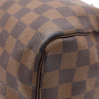 Louis Vuitton Damier Ebene Speedy 25 Leather Gold Mini Boston Bag Brown — view 5