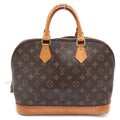 Louis Vuitton Monogram Alma Handbag Brown Leather Gold