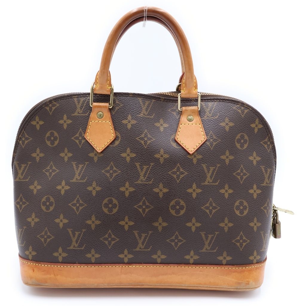 Louis Vuitton Monogram Alma Handbag Brown Leather Gold — view 2