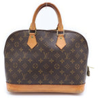 Louis Vuitton Monogram Alma Handbag Brown Leather Gold — view 2