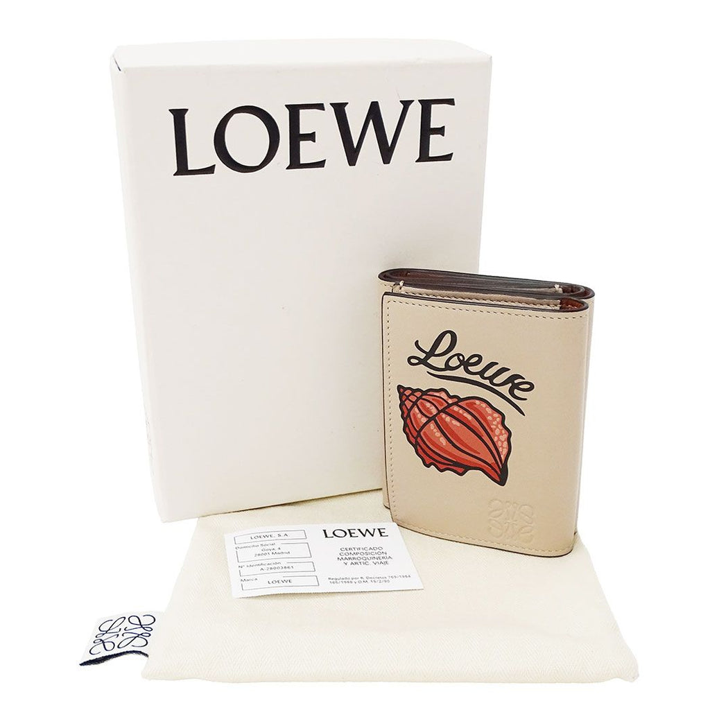 Loewe Wallet Trifold Anagram Shell Beige Mini Compact Seashell — view 5