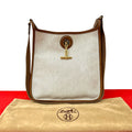 Hermes Vintage Vespa PM Toile Ash Buffalo Leather Shoulder Bag Natural