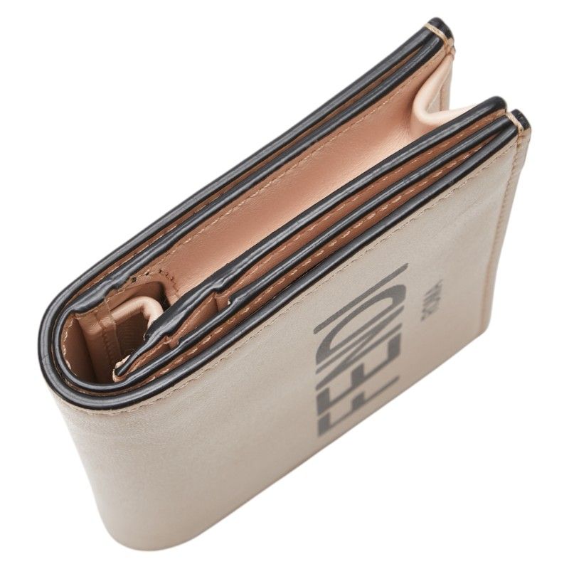 Fendi Logo Bifold Wallet Pink Black Leather