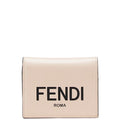 Fendi Logo Bifold Wallet Pink Black Leather