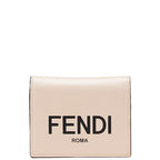 Fendi Logo Bifold Wallet Pink Black Leather
