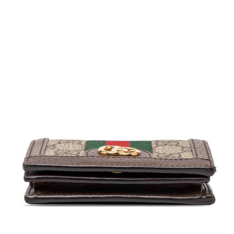 Gucci Ophidia GG Supreme Bifold Wallet Compact Beige Multicolor Leather