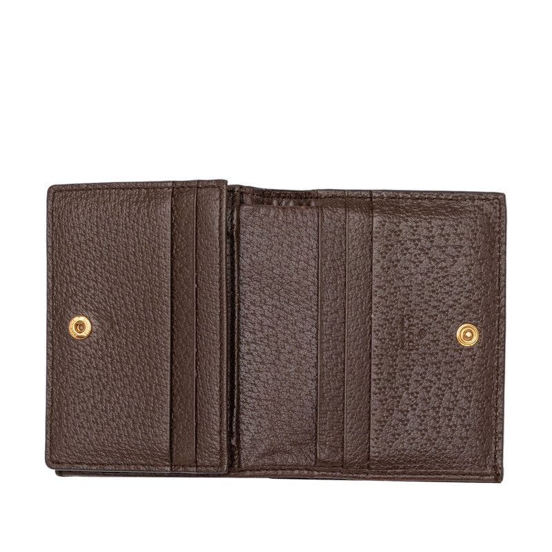 Gucci Ophidia GG Supreme Bifold Wallet Compact Beige Multicolor Leather
