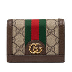 Gucci Ophidia GG Supreme Bifold Wallet Compact Beige Multicolor Leather