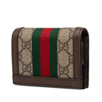 Gucci Ophidia GG Supreme Bifold Wallet Compact Beige Multicolor Leather