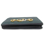 Gucci Zumi Interlocking GG Logo Bifold Wallet Folding Gold Green — view 4