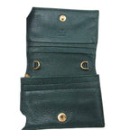 Gucci Zumi Interlocking GG Logo Bifold Wallet Folding Gold Green — view 5