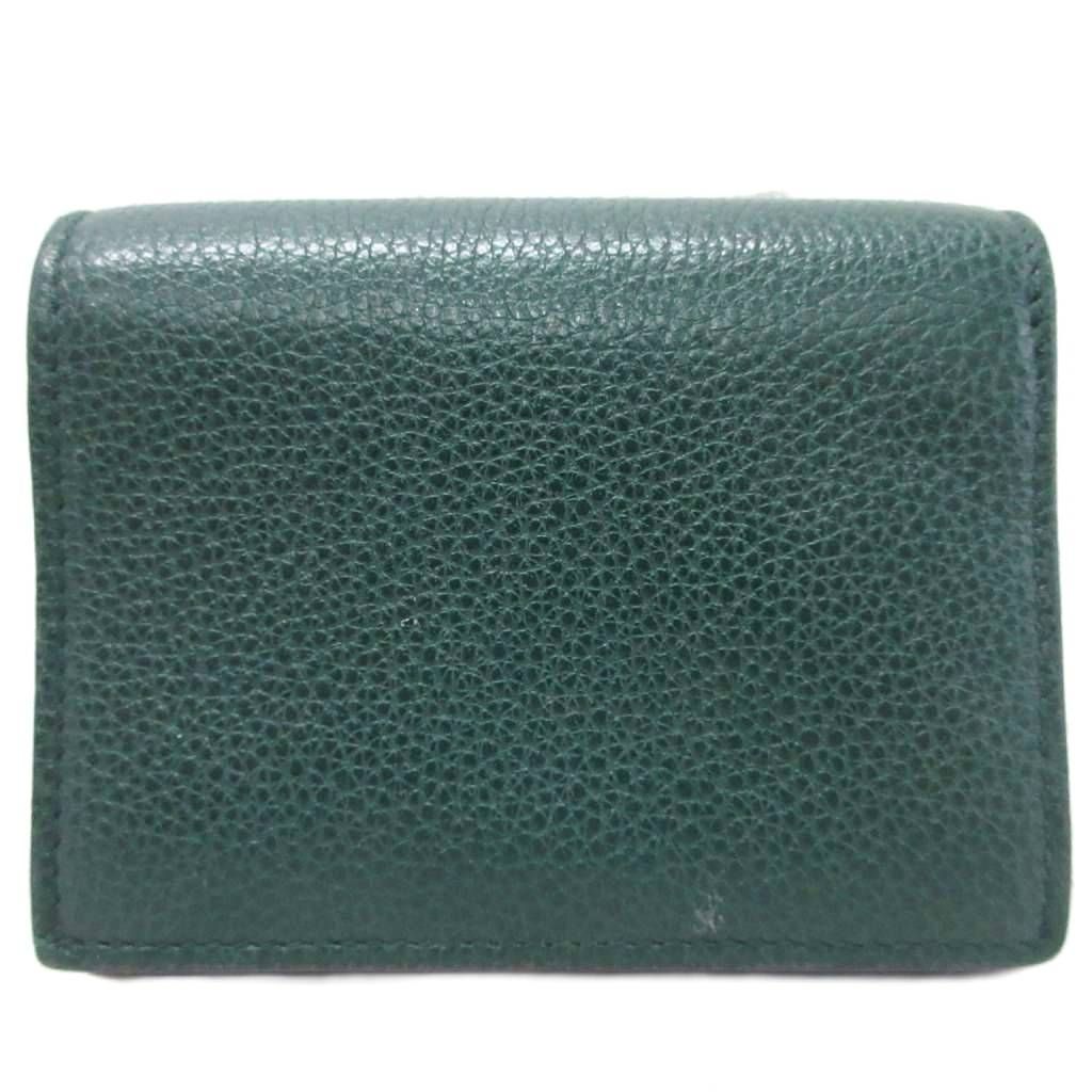 Gucci Zumi Interlocking GG Logo Bifold Wallet Folding Gold Green — view 2