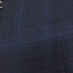 Gucci GG Pattern Scarf Shawl Fringe All Over Cotton Blue Black — view 6