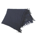 Gucci GG Pattern Scarf Shawl Fringe All Over Cotton Blue Black