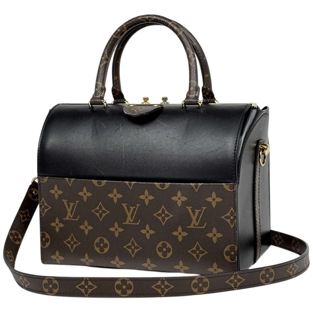 Louis Vuitton Speedy Doctor 25 2-Way Shoulder Bag Leather Black Brown