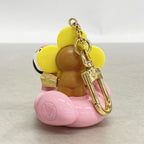 Louis Vuitton Key Holder Charm Porte Cles Vivienne Flamingo Pink Yellow Brown — view 6