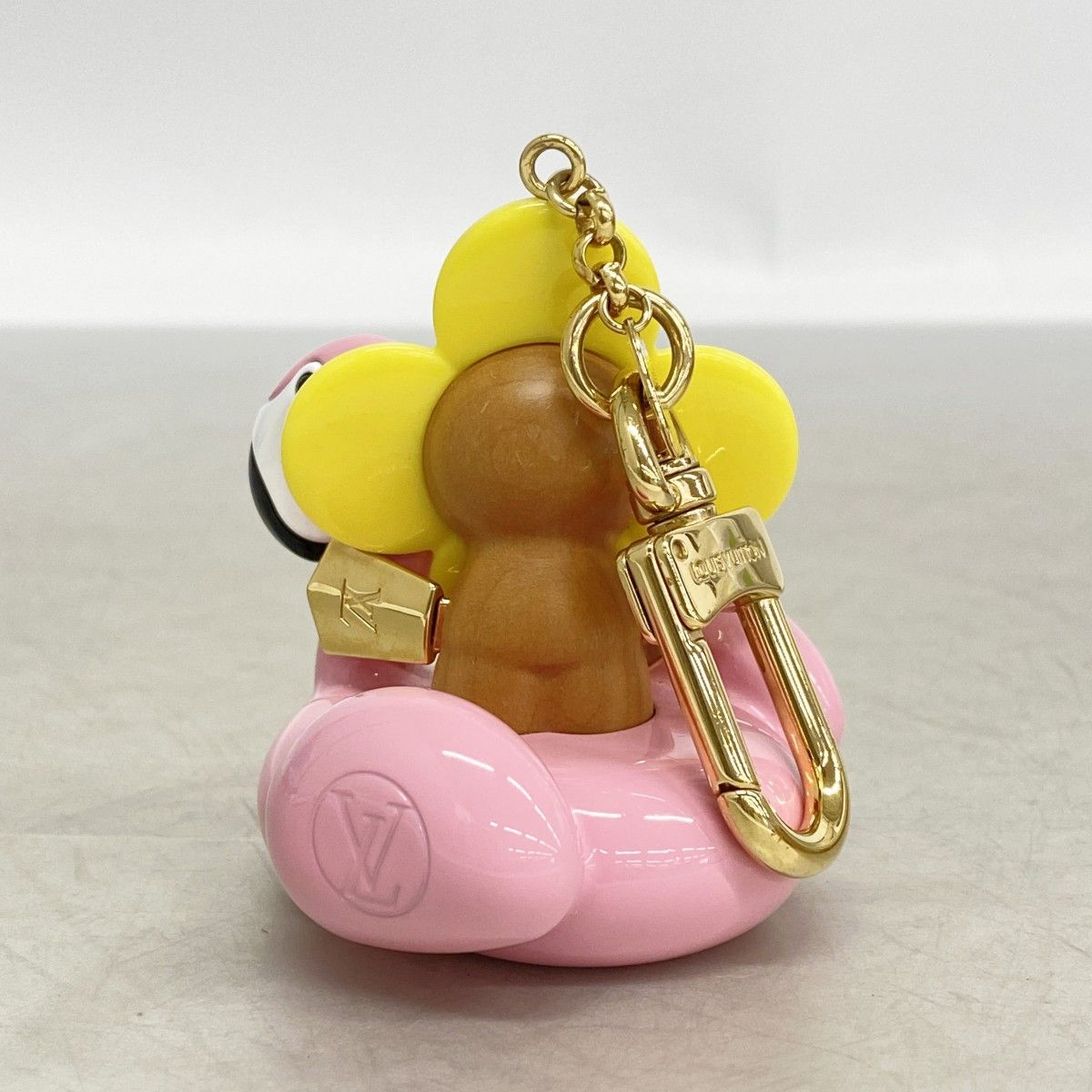 Louis Vuitton Key Holder Charm Porte Cles Vivienne Flamingo Pink Yellow Brown — view 6