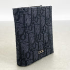 Dior Bill Purse Oblique Canvas Black Silver Wallet — view 2