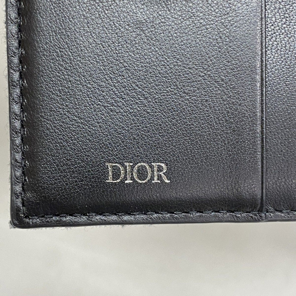 Dior Bill Purse Oblique Canvas Black Silver Wallet — view 4