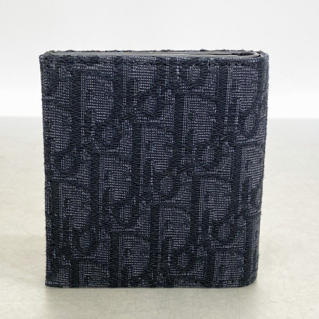 Dior Bill Purse Oblique Canvas Black Silver Wallet — view 5