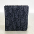 Dior Bill Purse Oblique Canvas Black Silver Wallet — view 5
