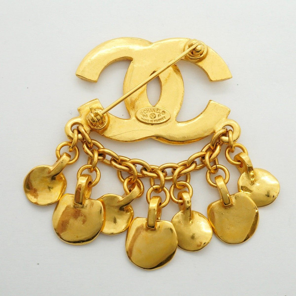 Chanel Brooch Vintage CC Logo Gold Plated — view 5