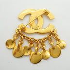 Chanel Brooch Vintage CC Logo Gold Plated — view 5