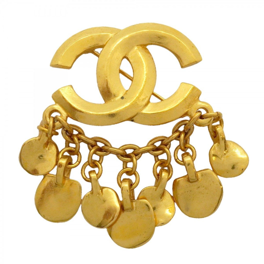 Chanel Brooch Vintage CC Logo Gold Plated
