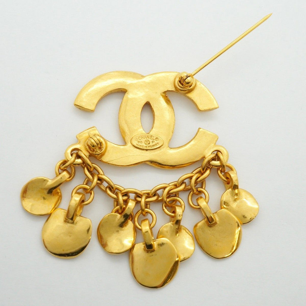 Chanel Brooch Vintage CC Logo Gold Plated — view 6