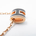 Hermes Necklace Mini Pop Gold Plated Black Pink — view 7