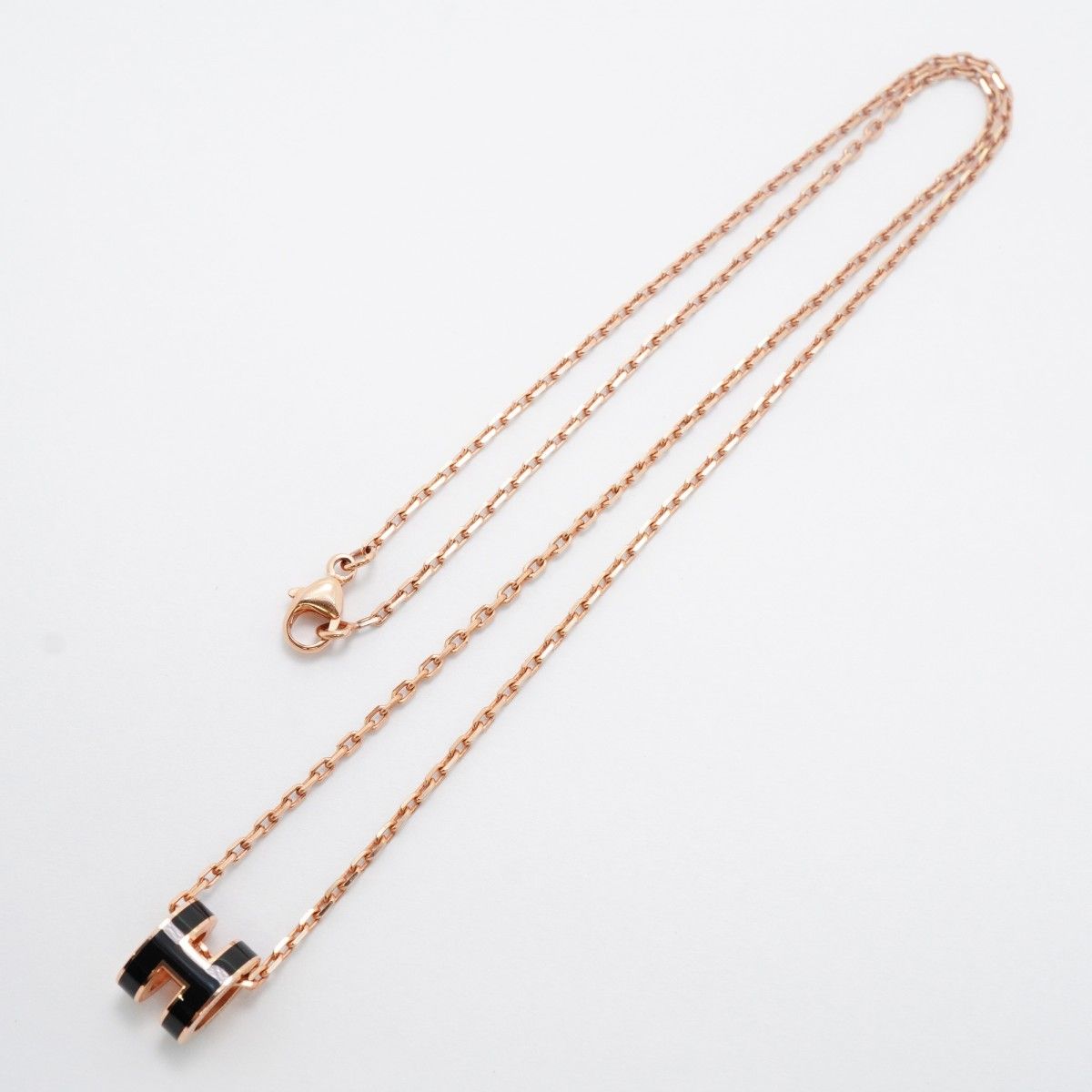 Hermes Necklace Mini Pop Gold Plated Black Pink — view 3