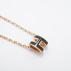 Hermes Necklace Mini Pop Gold Plated Black Pink — view 2