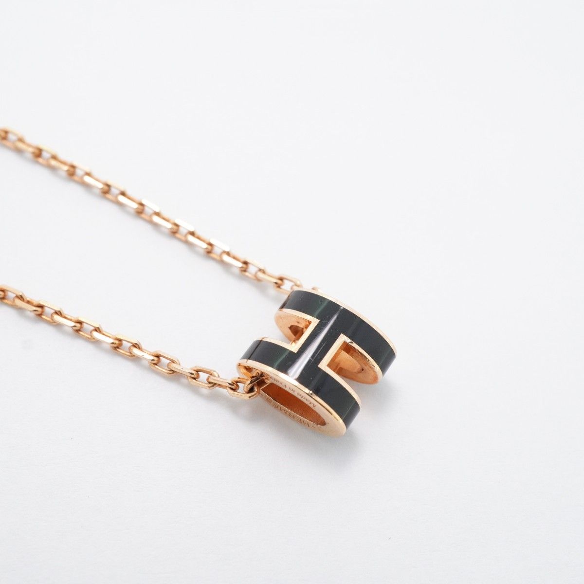 Hermes Necklace Mini Pop Gold Plated Black Pink — view 2
