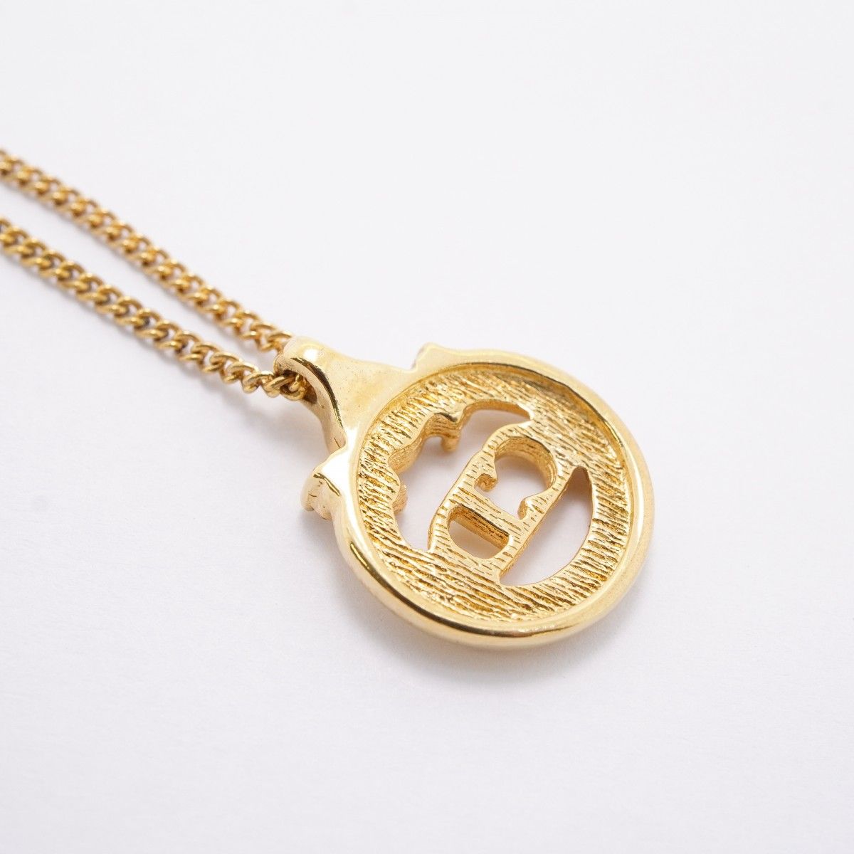Dior Necklace CD Logo Gold Plated Rhinestone — view 2