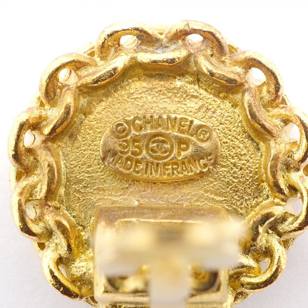 Chanel Earrings Vintage CC Logo Gold Plated — view 4