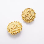 Chanel Earrings Vintage CC Logo Gold Plated — view 2