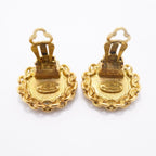 Chanel Earrings Vintage CC Logo Gold Plated — view 8