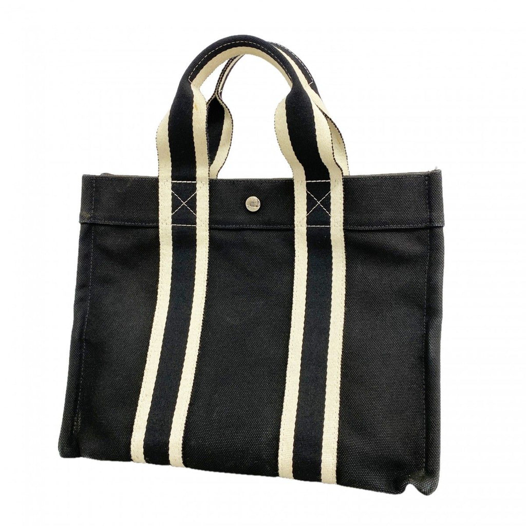 Hermes Tote Bora PM Canvas Black Silver