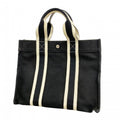 Hermes Tote Bora PM Canvas Black Silver