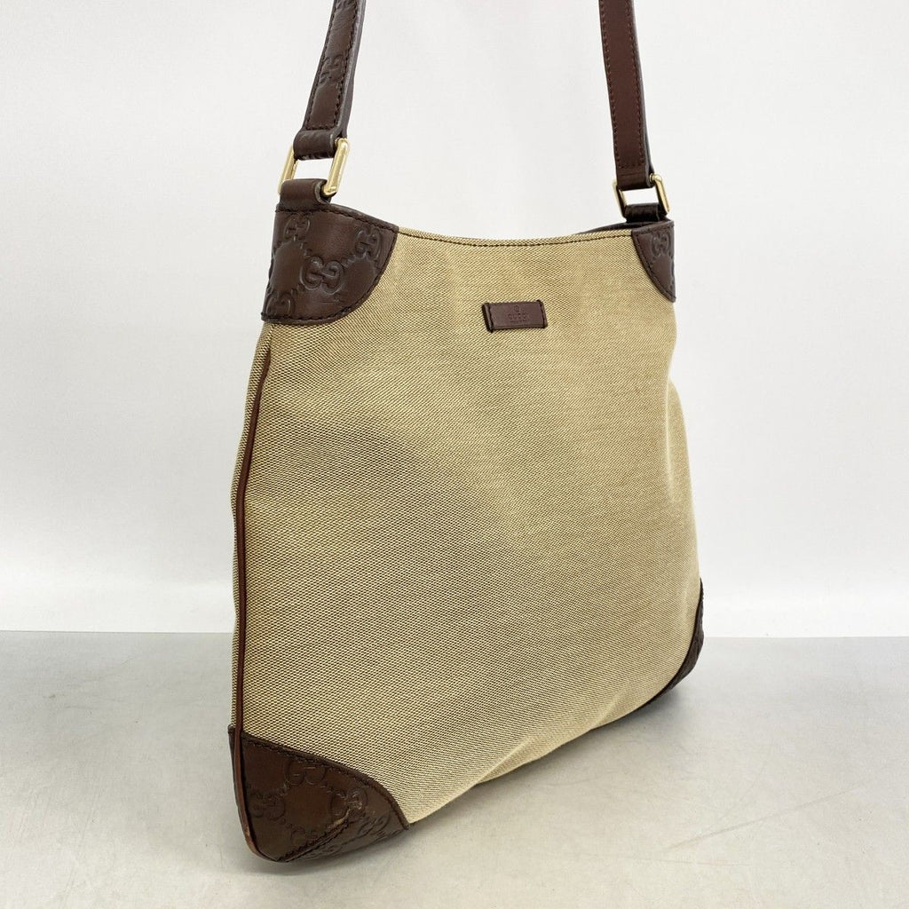 Gucci Shoulder Bag Guccissima Canvas Brown Champagne Gold — view 2